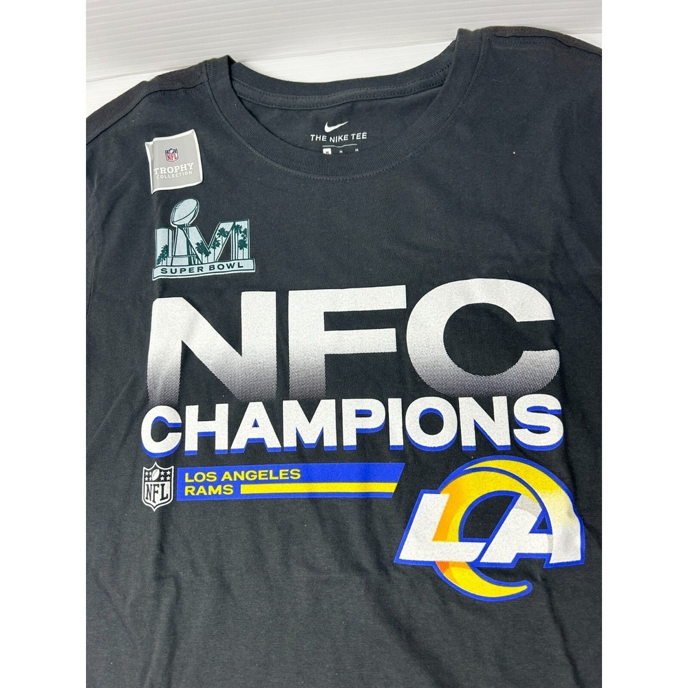 Nike Los Angeles Rams NFC Champions Trophy Collections T-Shirt Anthracite Size M - Picture 2 of 8